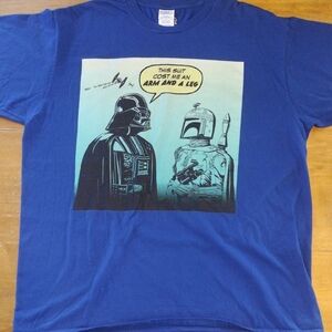 Star Wars Darth Vader Funny Blue Graphic Tee